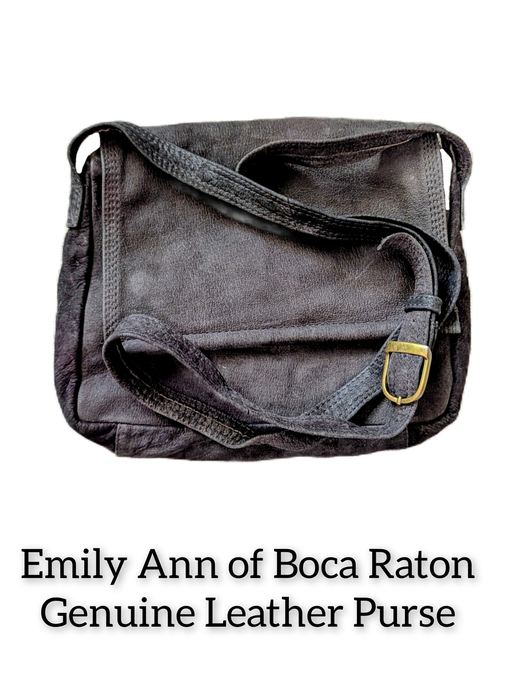 Emily Ann Genuine Leather Black Crossbody Bag